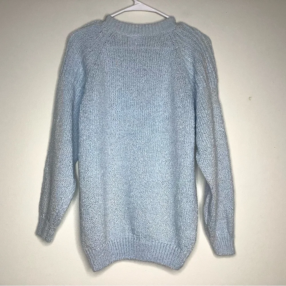 < Vintage Pearl River Baby Blue Acrylic Sweater > - Picture 3 of 4